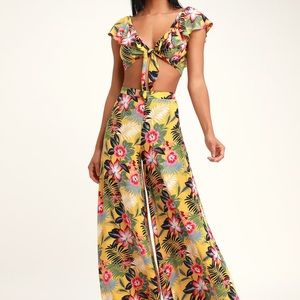 Lulus tropical two-piece jumpsuit